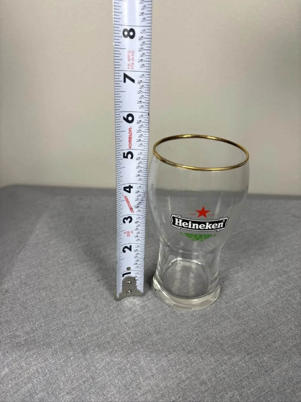 Heineken Beer Glass Gold Rim Red Star Logo Barware Pilsner